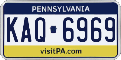 PA license plate KAQ6969