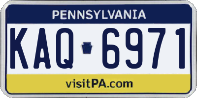 PA license plate KAQ6971