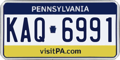 PA license plate KAQ6991