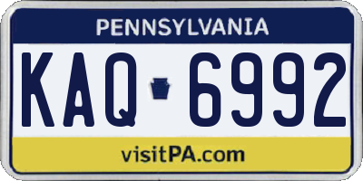 PA license plate KAQ6992