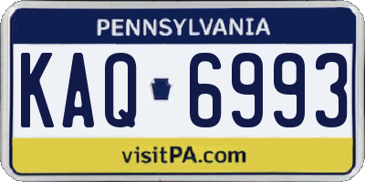 PA license plate KAQ6993