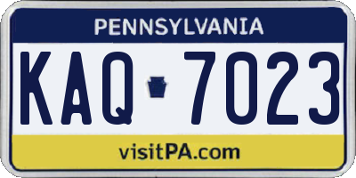 PA license plate KAQ7023