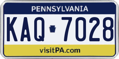 PA license plate KAQ7028
