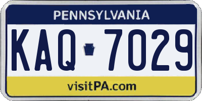 PA license plate KAQ7029