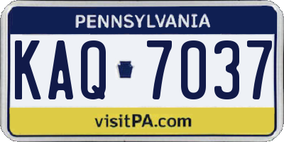 PA license plate KAQ7037