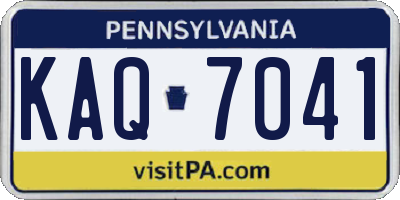 PA license plate KAQ7041