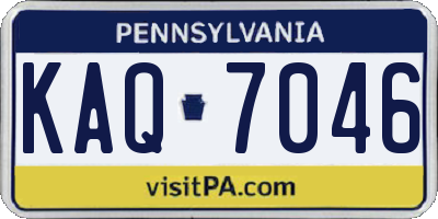 PA license plate KAQ7046
