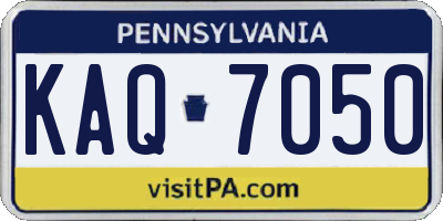 PA license plate KAQ7050