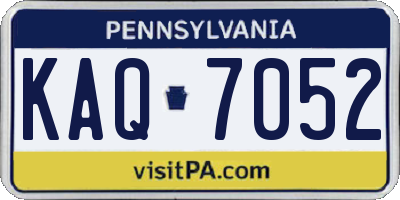 PA license plate KAQ7052