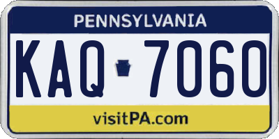 PA license plate KAQ7060