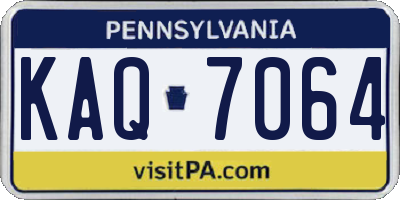 PA license plate KAQ7064