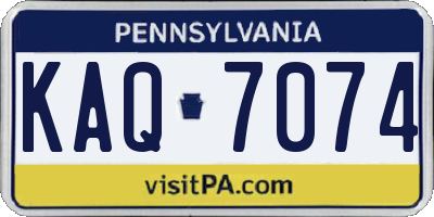 PA license plate KAQ7074