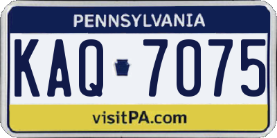 PA license plate KAQ7075