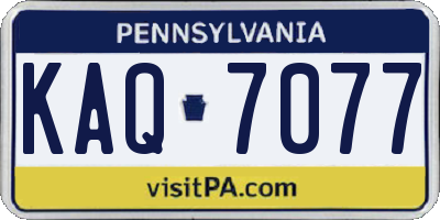 PA license plate KAQ7077