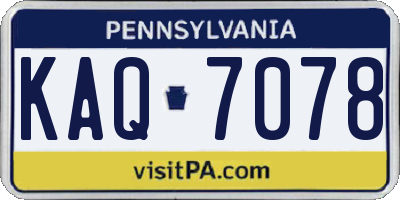 PA license plate KAQ7078