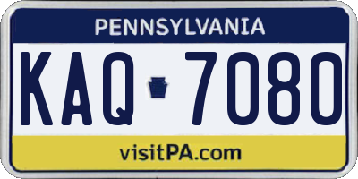 PA license plate KAQ7080
