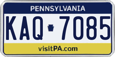 PA license plate KAQ7085