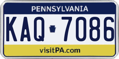PA license plate KAQ7086