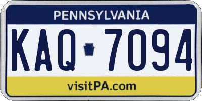 PA license plate KAQ7094