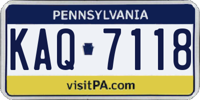 PA license plate KAQ7118