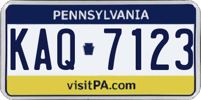 PA license plate KAQ7123