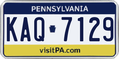 PA license plate KAQ7129