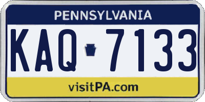 PA license plate KAQ7133