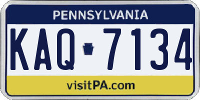 PA license plate KAQ7134