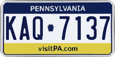PA license plate KAQ7137