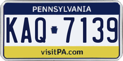 PA license plate KAQ7139