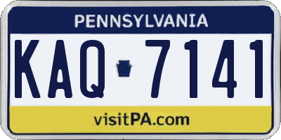 PA license plate KAQ7141