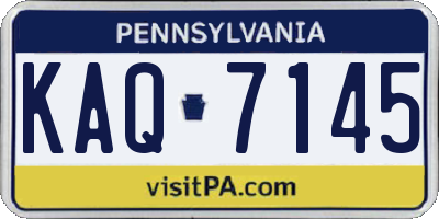PA license plate KAQ7145