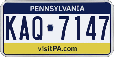 PA license plate KAQ7147