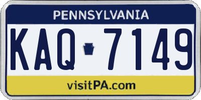 PA license plate KAQ7149