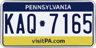 PA license plate KAQ7165