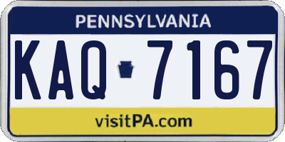 PA license plate KAQ7167