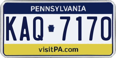 PA license plate KAQ7170