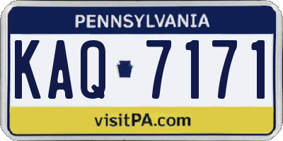 PA license plate KAQ7171