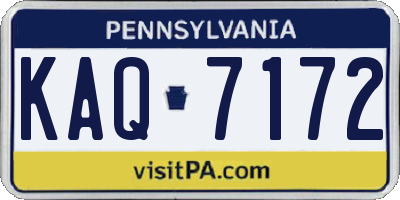 PA license plate KAQ7172