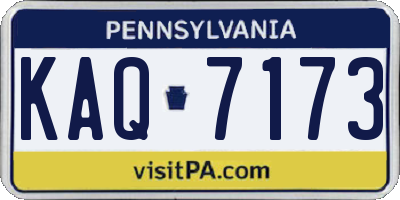 PA license plate KAQ7173