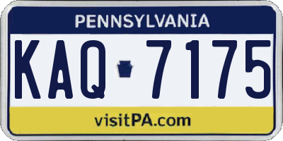 PA license plate KAQ7175