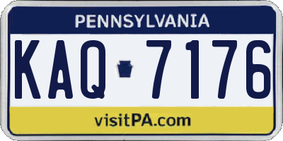 PA license plate KAQ7176
