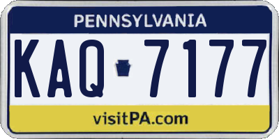 PA license plate KAQ7177