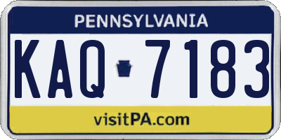 PA license plate KAQ7183