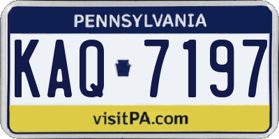 PA license plate KAQ7197