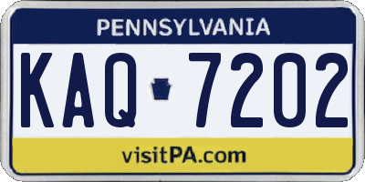 PA license plate KAQ7202