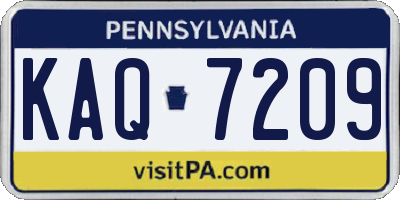 PA license plate KAQ7209