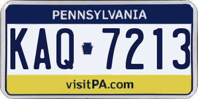 PA license plate KAQ7213