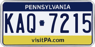 PA license plate KAQ7215