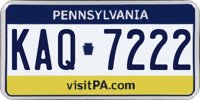 PA license plate KAQ7222